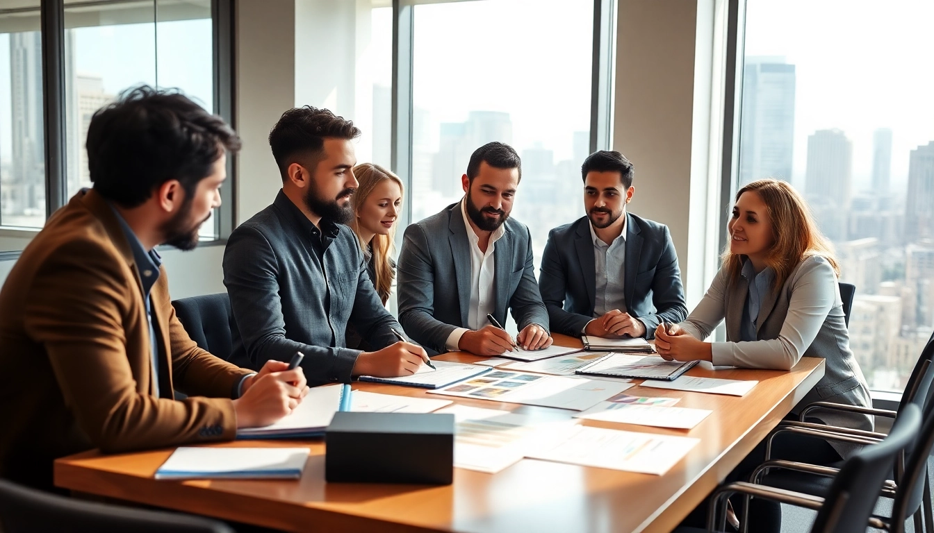 Créez votre societe commerciale avec des entrepreneurs lors d'une réunion professionnelle.