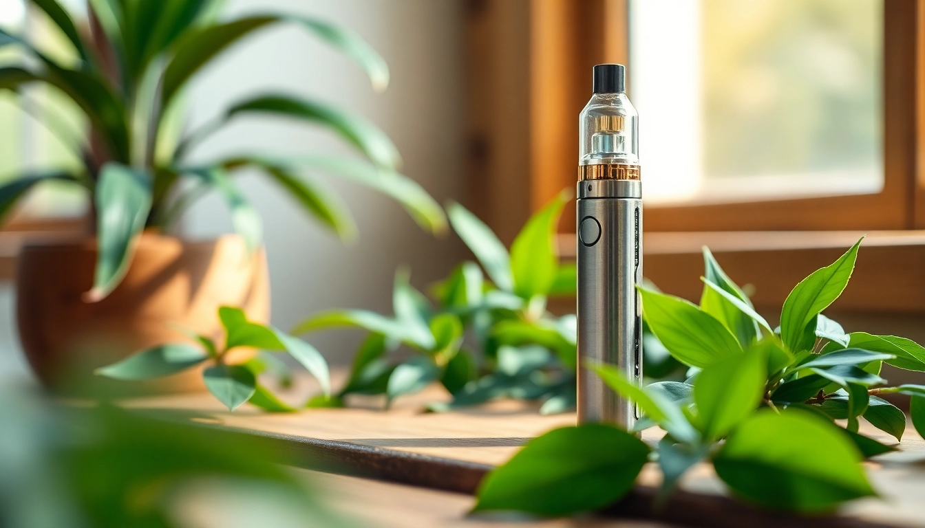 Vaping with a vape no nicotine pen surrounded by lush greenery creates a tranquil atmosphere.