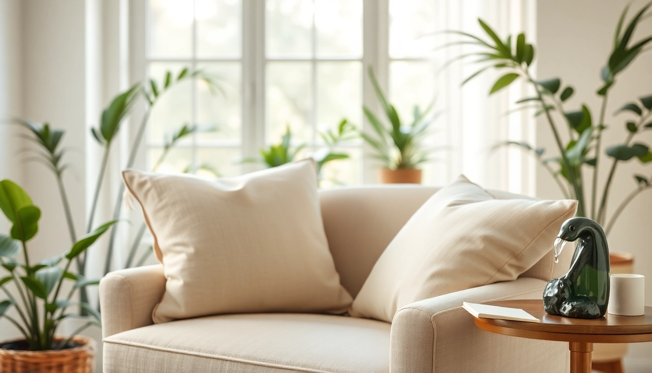 Healing trauma through a serene therapy space with calming decor and natural light.