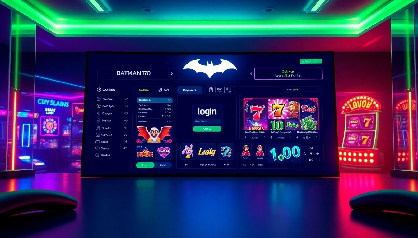 Login batman138 portal with modern gaming interface and vibrant graphics.