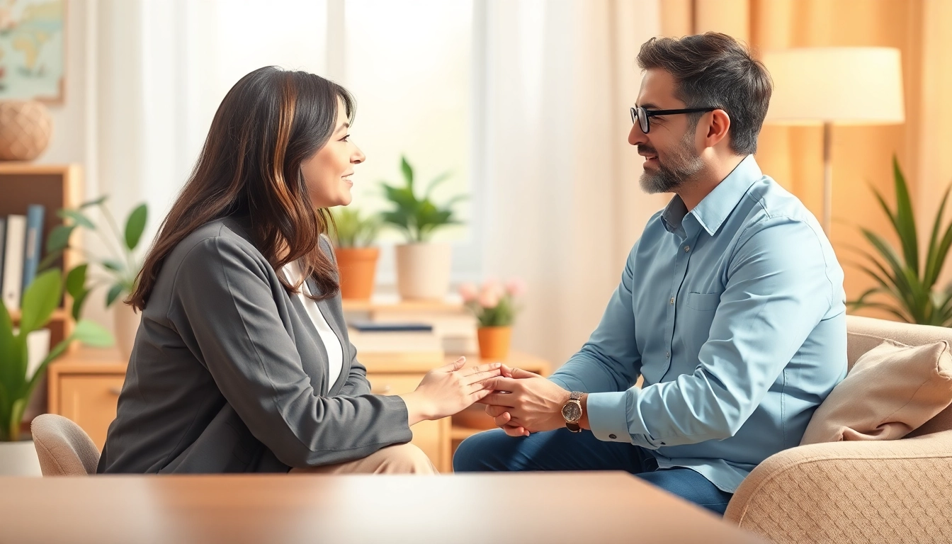 Therapist specializing in attachment theory engages in a session with a client.
