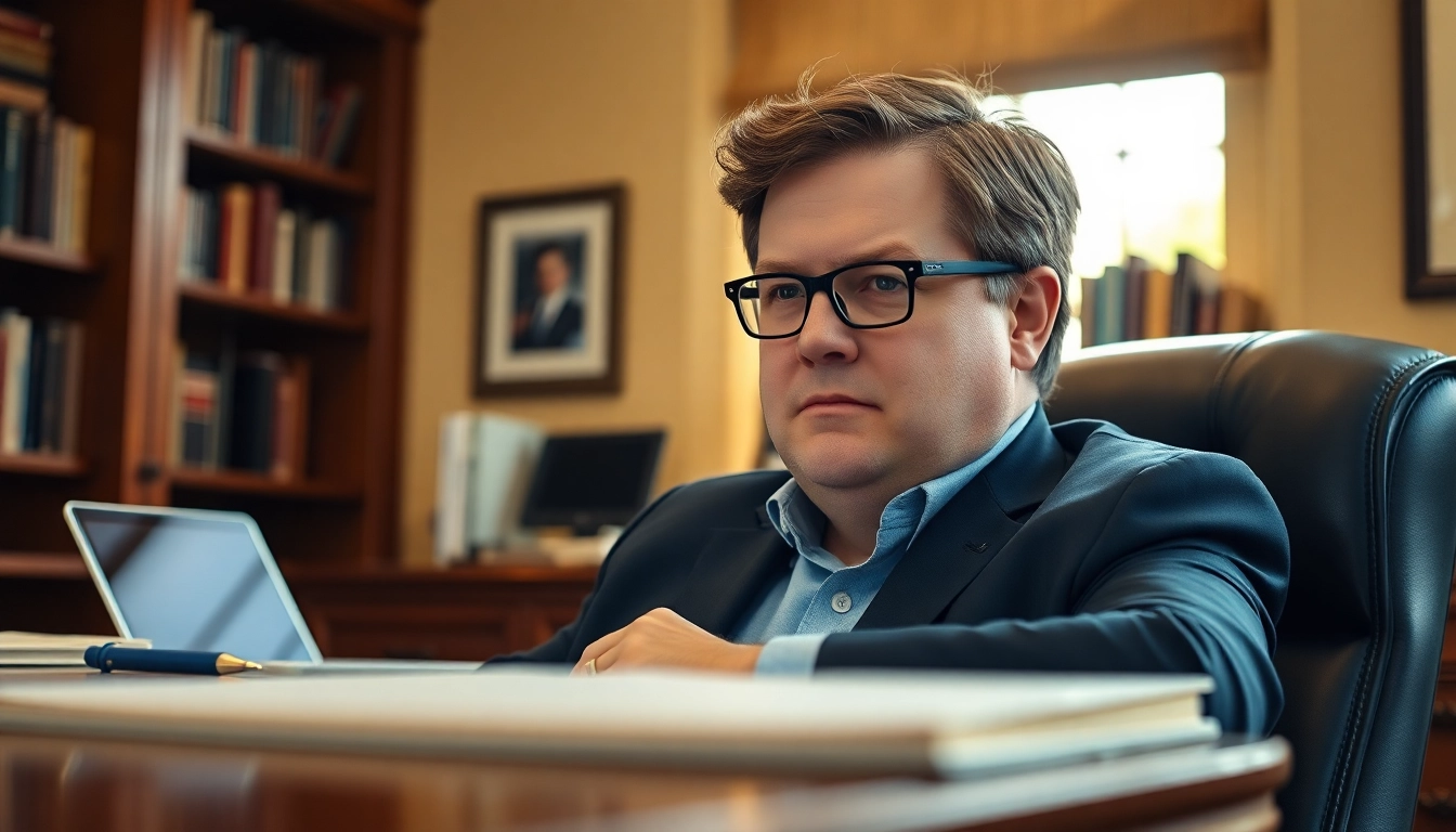Explore J.D. Vance net worth in a professional office setting, highlighting his political background.
