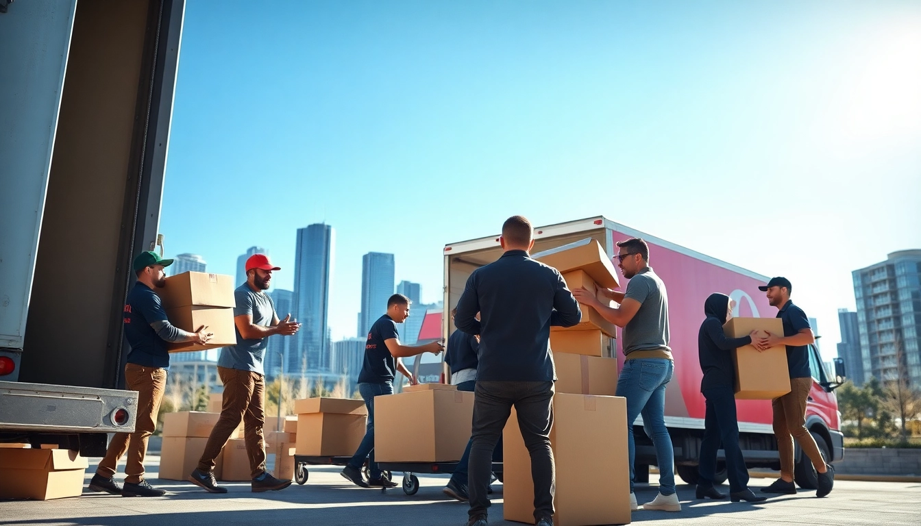Movers Calgary team efficiently assists with a relocation process in vibrant urban Calgary setting.