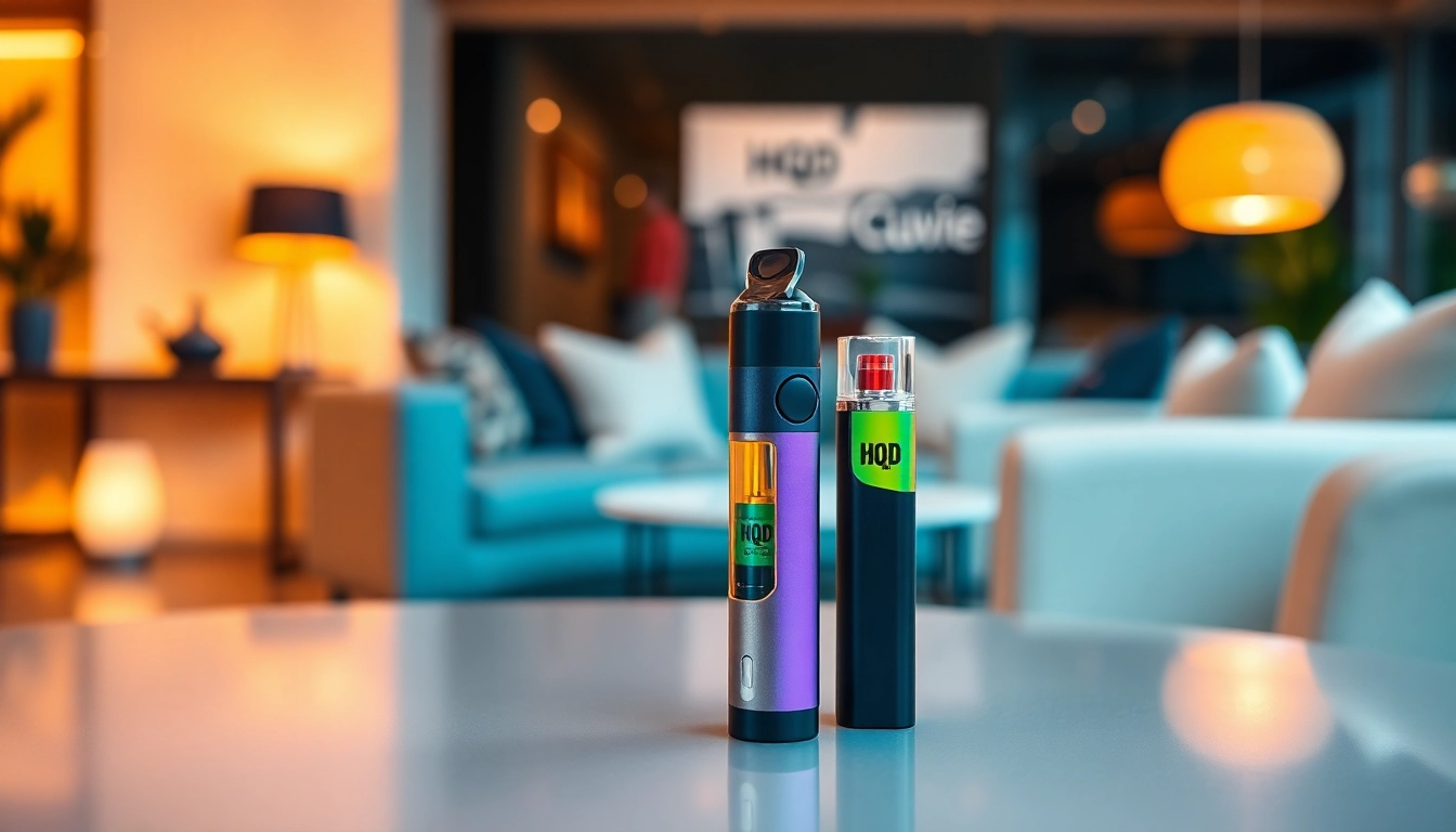 Discover the sleek HQD Cuvie disposable vape showcasing its vibrant design and relaxing ambiance.