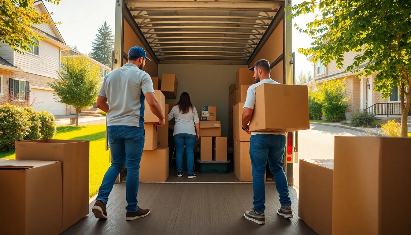 Professional movers calgary helping a family during their move, showcasing teamwork.