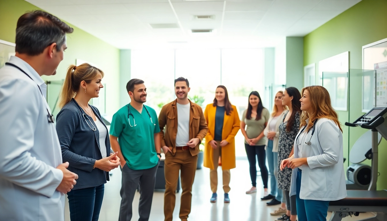 Engaged patients receiving guidance at a weight loss clinic in Las Vegas, highlighting health teamwork.